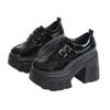 Fashion Spring and Autumn New Women's Shoes 2024 High Quality Fashion Solid Color Round Toe Thick Heel Buckle Women's High Heels
