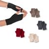 Solid Color Wool Knitted Gloves Cozy Fingerless Gloves  Winter Season Women's Wear