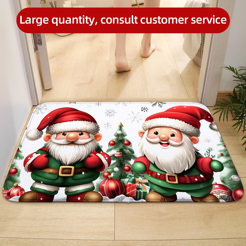 Christmas Pine,deer,and Owl Patterns,washable Door Mats for Christmas,suitable for Decorating Carpets In Corridors,bathrooms,hom