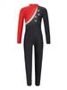 Activewear Leotard Kids Girls Gymnastics Unitard Long Sleeve Shiny Rhinestone Contrast Color Bodysuit Skating Jumpsuit