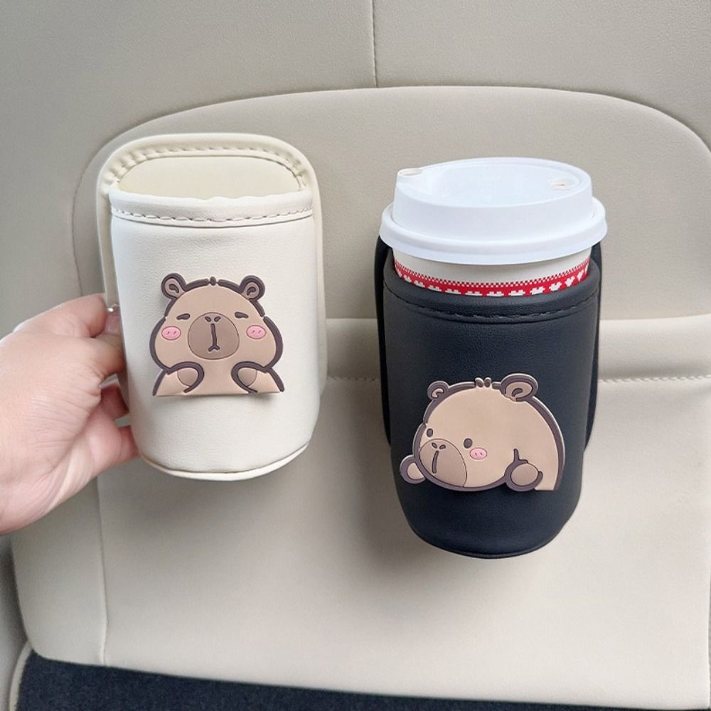 PU Leather Car Beverage Rack Panda Cup Stand Portable Car Cup Holder Car Interior Accessories