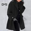 Женское пальто одного цвета, свободное, на одной пуговице, толстое, теплое, с длинными рукавами, свободное шерстяное пальто с капюшоном, женская зимняя верхняя одежда
