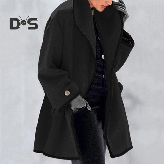 Женское пальто одного цвета, свободное, на одной пуговице, толстое, теплое, с длинными рукавами, свободное шерстяное пальто с капюшоном, женская зимняя верхняя одежда