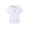Solid Color Letter Print Knit Crew Neck Short Sleeve T-Shirt Women Tops White 162230117-1
