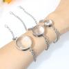 Stainless Steel Double Curved Locket Bracelet Chain Glass Memory Charms Floating Locket Bangle Fillable DIY Jewelry Making