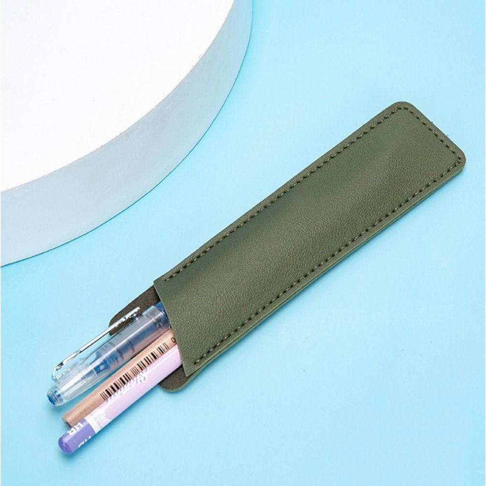 Handmade Pen Protective Bag PU Leather Pen Sleeve Pouch Pen Case Pocket Leather Pen Bag Stationery