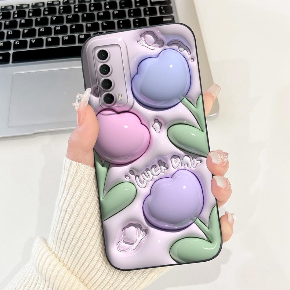 For Huawei P Smart 2021 Case Huawei Y7a PPA-LX3 PPA-LX2 PPA-LX3 Cute Panda Rabbit Soft Silicone Shockproof Phone Cases