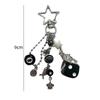 Handmade cluttered rockstar gf edgy black black & white dice keychains grunge, deftones, beaded jewelry, bag pendant, emo, ,