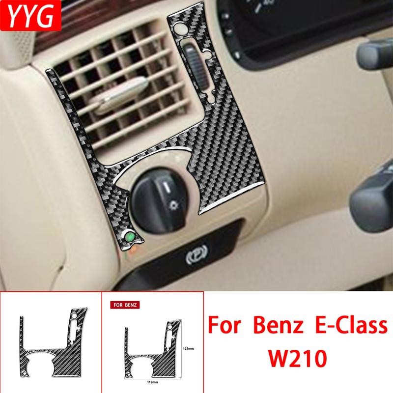 Для Benz E-Class W210 1996-2002 Накладка на вентиляционное отверстие водительской стороны из настоящего углеродного волокна Аксессуары для интерьера автомобиля Декоративная наклейка