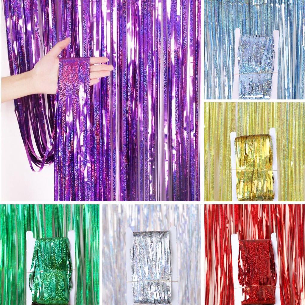 Transform Your Home Into A Party Venue With Laser Rain Curtain Foil Metal Wire Background
