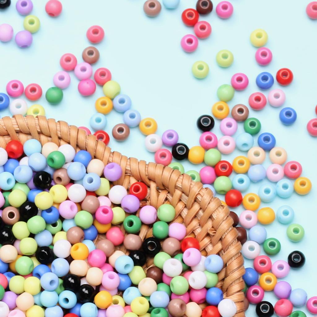 Acrylic Pine Beads 200Pcs 6 Mm Multi-color Round Beads Handmade Jewelry Making Materials Jewelry Accessories DIY Bracelet Necklace