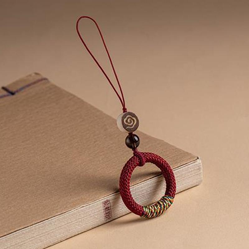 Шарм на запястье для телефона в китайском стиле, ремешок, брелок для пальца для мобильного телефона, ручной работы, с кольцом-пряжкой, подвеска с облачным узором