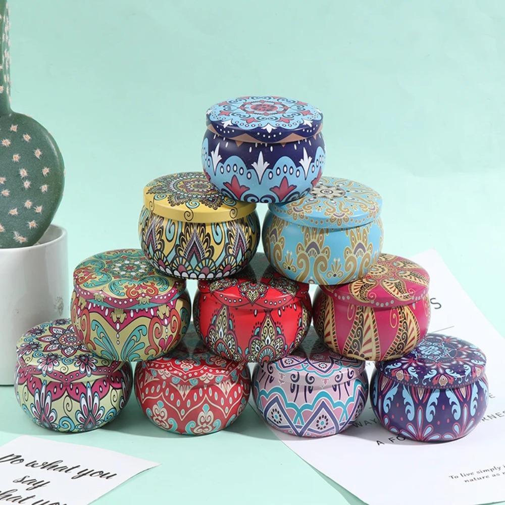 Drum-shaped Tin Box Party Supply Storage Case Durable Candy Cookie Box