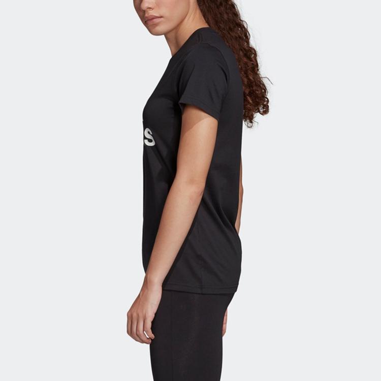 adidas Футболка с логотипом Badge Of Sport, повседневная, спортивная, с круглым вырезом и коротким рукавом, женские топы, черная FQ3237