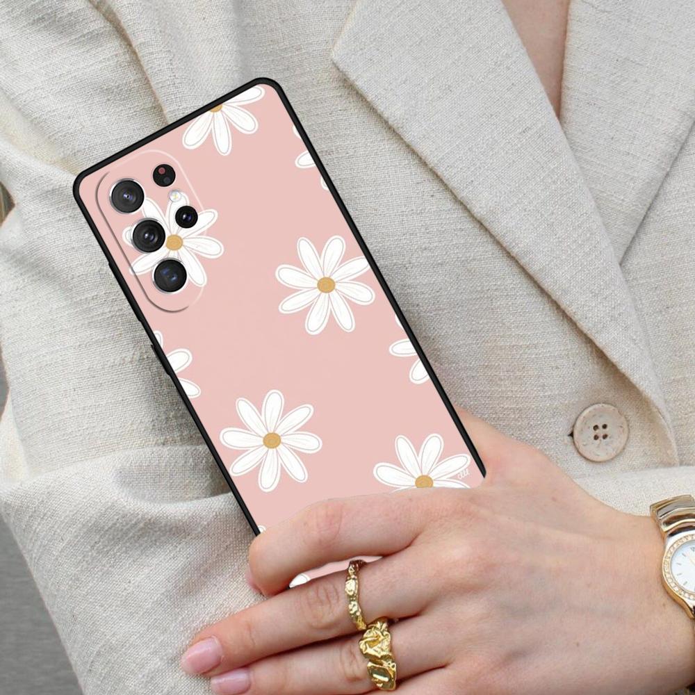 Daisy Flower Soft Cell Phone Case for Samsung Galaxy S26 Ultra S25 S24 S23 S22 S21 S20 Note10 Cover