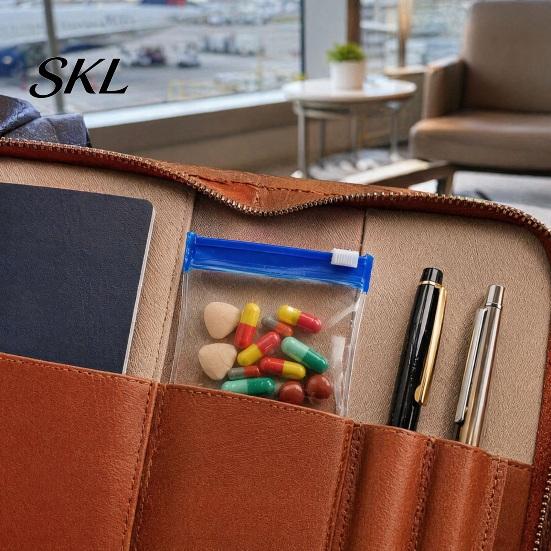 Self-sealing Zipper Pouch Slide Lock Medicine Bags, Compact Travel Pill Set, Accessory Bag Reusable EVA Waterproof Storage Bag, for Small Items