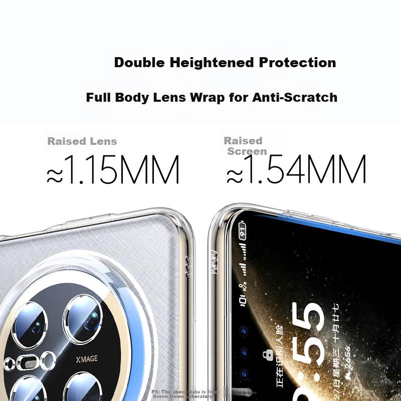 UGreen Eco-Friendly CertifiedPhone Case for Huawei Mate70Pro Edition/Pro+, Mate70Pro+ with Full Lens Protection, Air Cushion Soft, Transparent