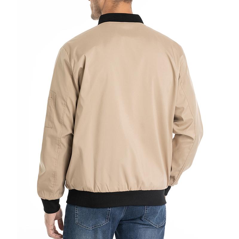 Мужская куртка Весна и Осень Повседневная Свободная Осенняя На молнии Износостойкая Ветрозащитная Легкая Куртка