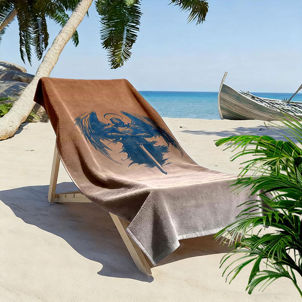Winged Warrior with Sword A must-have beach towel for beach travel