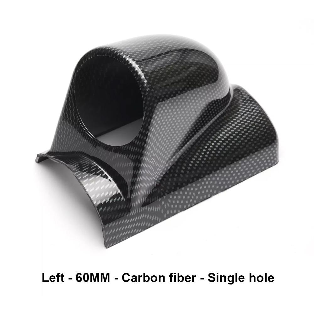 52mm 60mm Universal 1 2 3Hole Left Hand Drive Auto Car A Pillar Carbon Fiber black Triple Gauge Holder Gauge Pod Auto Car Meter