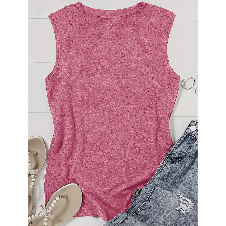 Elegant Vest for Women Tropical colorful hibiscus flower print casual loose summer vest Fashionable and elegant tops for commuting, vacation, and