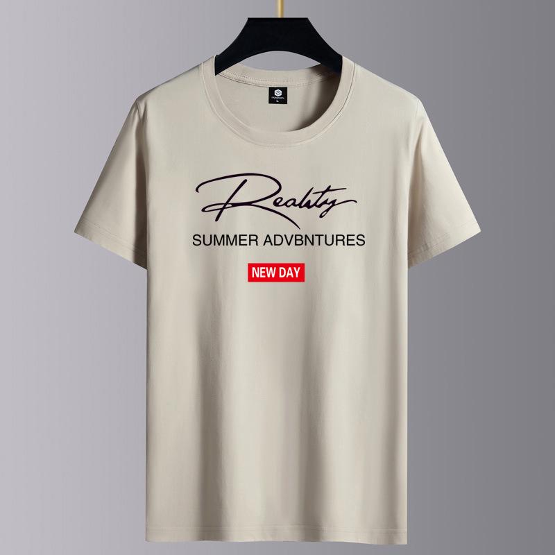 Мужская модная повседневная футболка свободного кроя с круглым вырезом и коротким рукавом