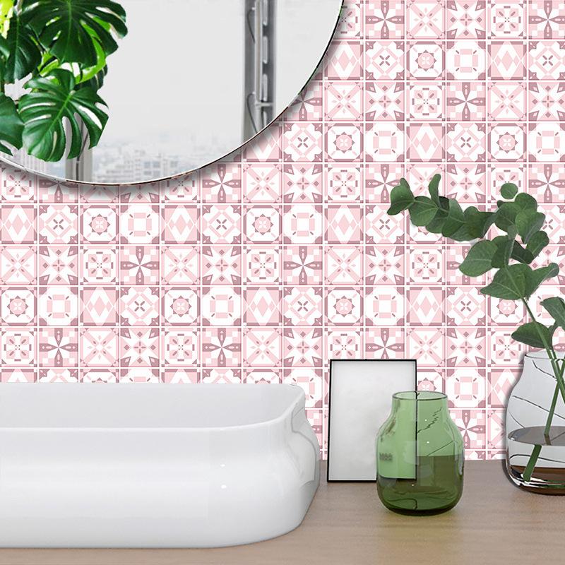 Розовый цветок, наклейка на плитку, кухонный фартук, маслостойкая ванная комната, водостойкая наклейка на стену для домашнего декора, художественная роспись