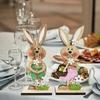 Wooden Table Centerpieces Bunny Gnomes Egg Family Desk Decoration New Spring Ornament