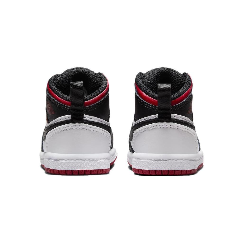 Детские кроссовки Air Jordan 1 Mid TD Gym Red Black Toe White DQ8425-106