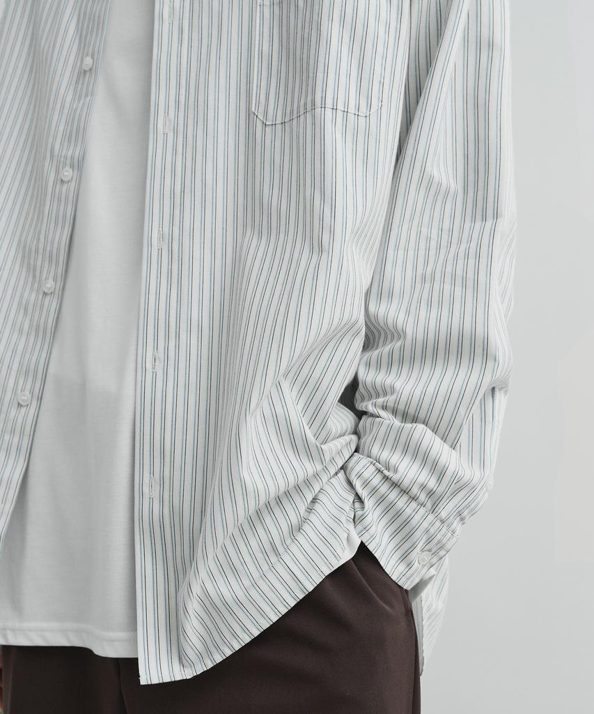 DRAW FIT Hazy Minimalist Stripe Shirt [White]