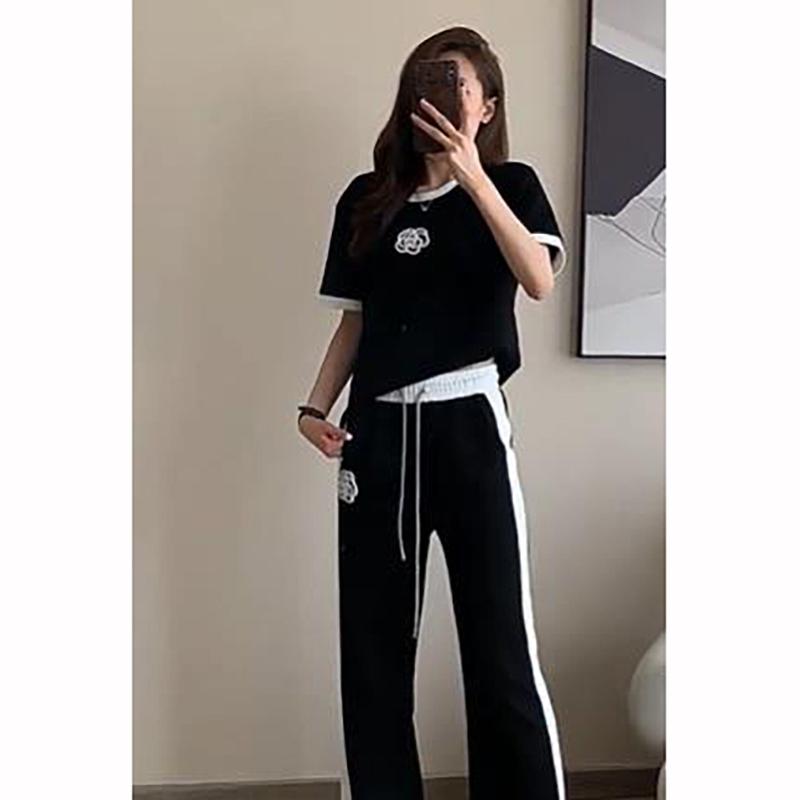Summer Women's Sets Round Neck Short Sleeve T Shirt Pants Women Tracksuits Outfits