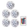 10leds RGB Submersible Light with Remote Control Underwater Night Lamp Battery Operated for Pool Vase Bowl Wedding Party Decor