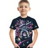Летний топ с круглым вырезом и принтом 3D-астронавта, модные и повседневные детские футболки с короткими рукавами для мальчиков