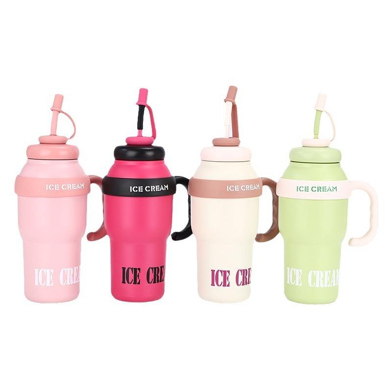 New Big MAC Straw Cup Stainless Steel Ice Bulba Cup High Appearance Level Tea Separation for Men and Women Outdoor Thermos Cup