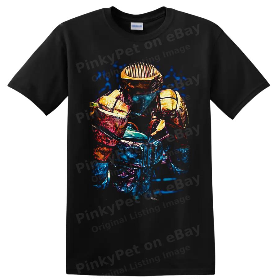Atom Robot Boxing T Shirt Neon Metallic Fighter Graphic Movie Fan Tee Gift Art