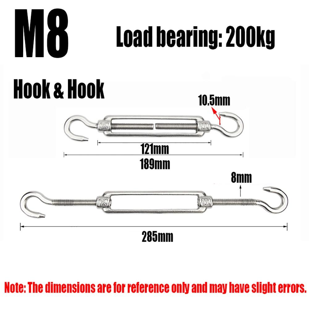 1 шт. крюки и проушины стяжка натяжитель троса M4/M5/M6/M8 304 нержавеющая сталь натяжное устройство линия регулируемая Oc Oo Cc тип