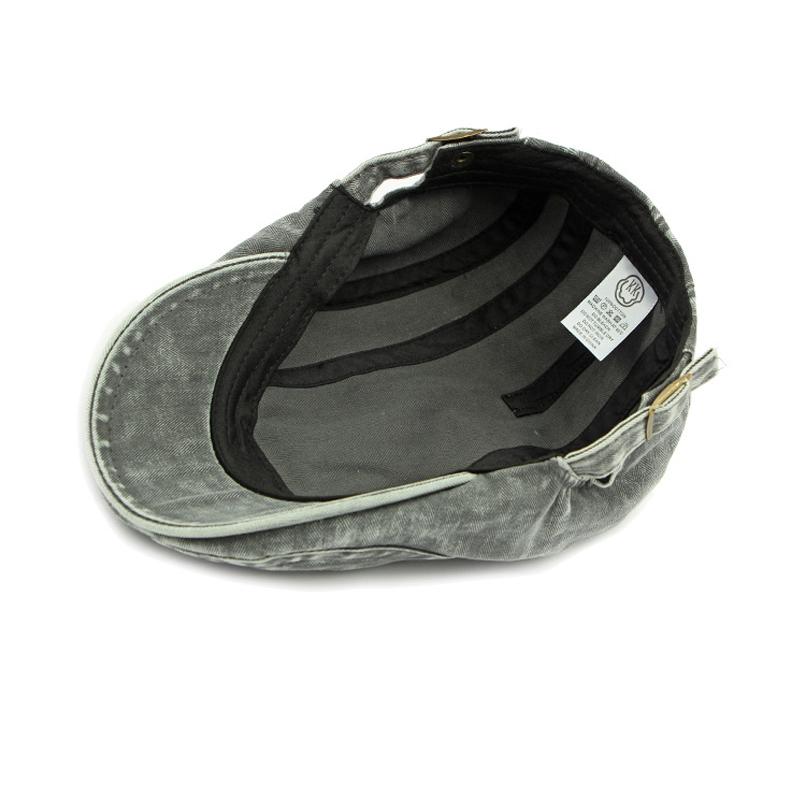 Spring Summer Cotton Denim Beret Men's British Peaked Cap Retro Progressive Cap