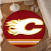 Flames Hockey Team Logo Round Rug for Livingroom,Bedroom, Palyroom, Chair Rug, Area rug, Circle Carpet, Large Size Decor Fan Christmas gift