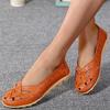 Fashion Women Flats Genuine Leather Fashion Outdoor Designer Shoes Hollow Women Shoe Slip On Nurse Shoes Ballerina Plus Size Shoes Woman