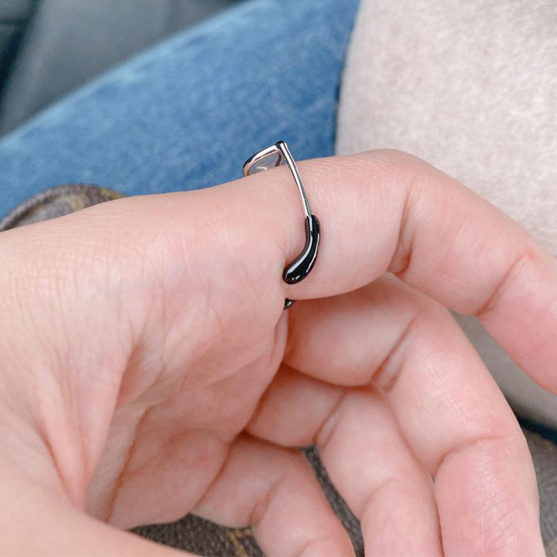 Маленькое расписное кольцо-очки для женщин, регулируемое открытое кольцо, милые модные аксессуары, ручная работа, дизайнерское, с цирконом, подарок для девушки-любительницы