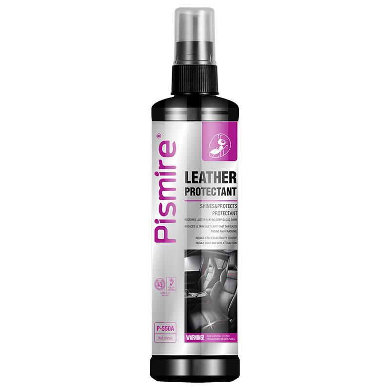 Leather Polish Spray for Car Interior, Seat Door Panel Restorer & Conditioner, Faux Leather Cleaner Brightener 300ml