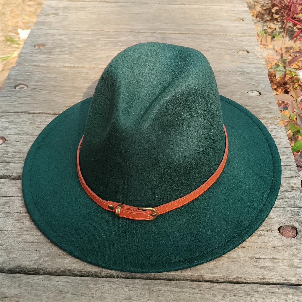 simple fedora hat for men Fedoras men Custom hat genuine leather belt panama unisex church hat Fascinator Felt Panama Cap