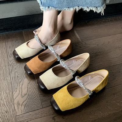 Нежные балетки, туфли на плоской подошве во французском стиле с юбкой, мягкая подошва, ретро, новый китайский стиль, красные одинарные туфли, маленький ароматный стиль, женская обувь
