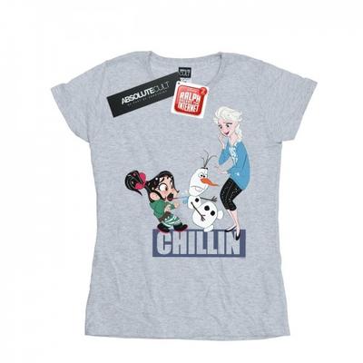 Женская хлопковая футболка Wreck It Ralph Эльза и Ванилопа