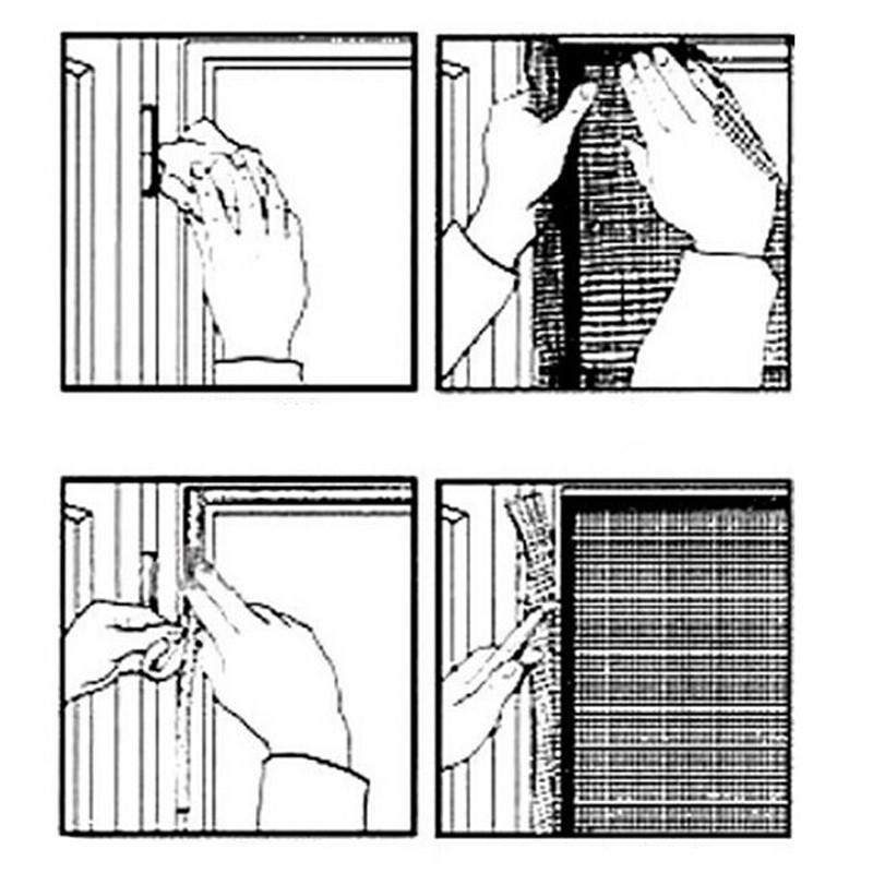 Оконная сетка от насекомых, мух и комаров, сетка для экрана, липкая лента BK