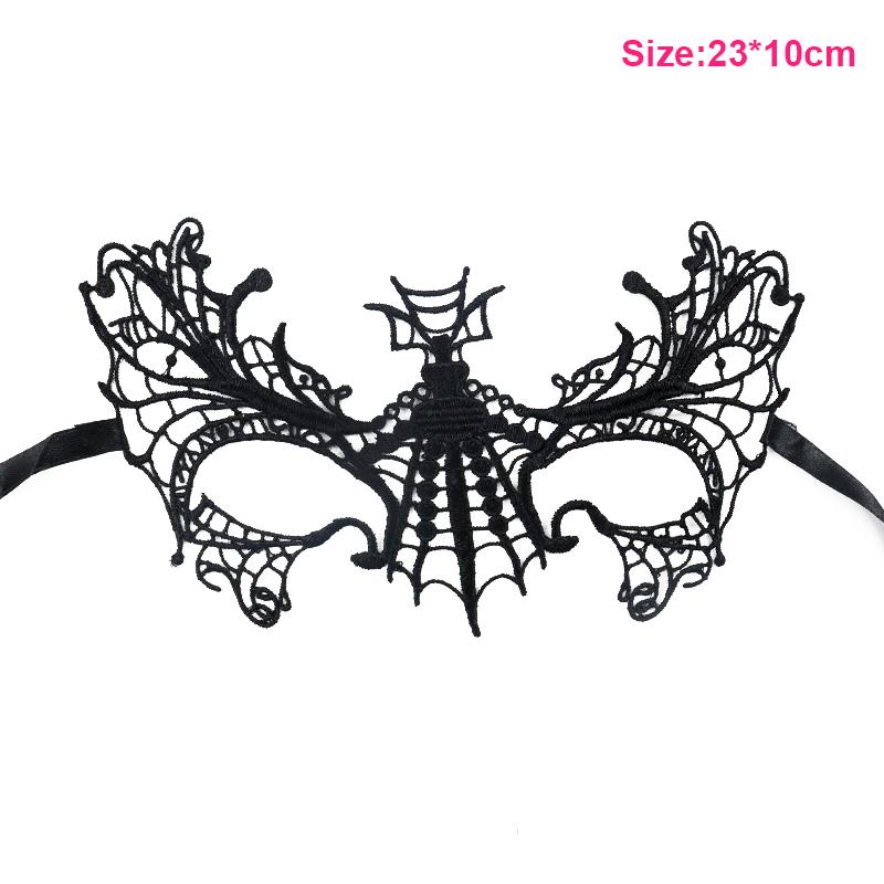 Halloween Black Queen Lace Mask No Fixed Shape Embroidery Appliques Party Costume Carnival Mask Woman Masquerade Mask
