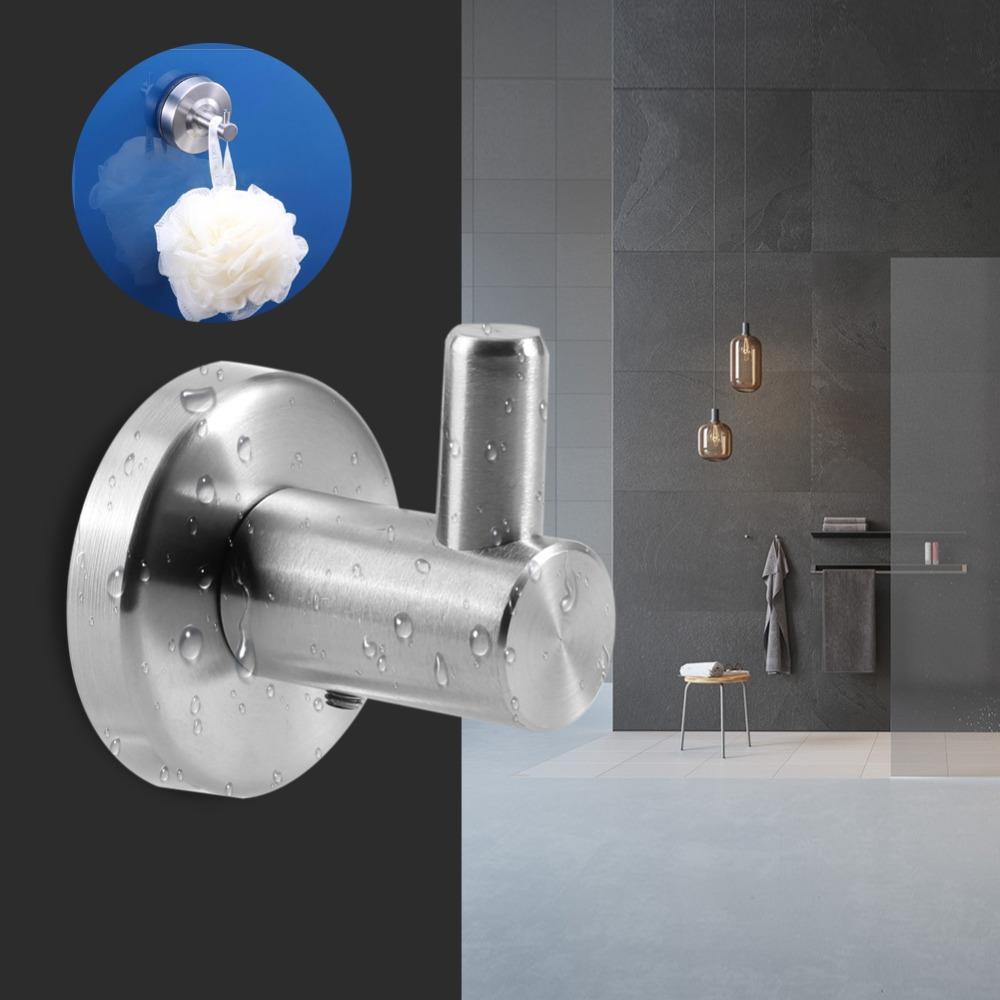 Silver Clothes Hook 304 Stainless Steel Robe Hook Practical Towel Hook Bathroom Kitchen Entryway