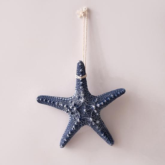Starfish Hanging Decoration Coastal Starfish Ornament Beach Decor Resin Starfish Pendant for Home Bedroom Living Room Seaside Wedding Background Wall