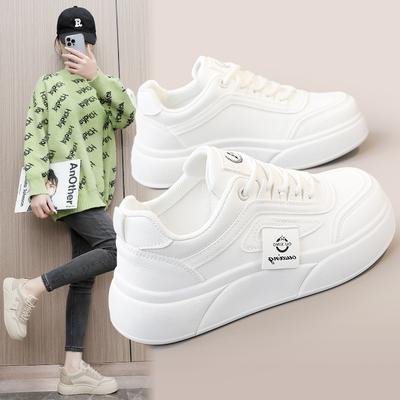 Женская повседневная обувь на платформе, противоскользящие массивные кроссовки на шнуровке, дышащая прогулочная обувь, спортивные кроссовки для бега из искусственной кожи, женские