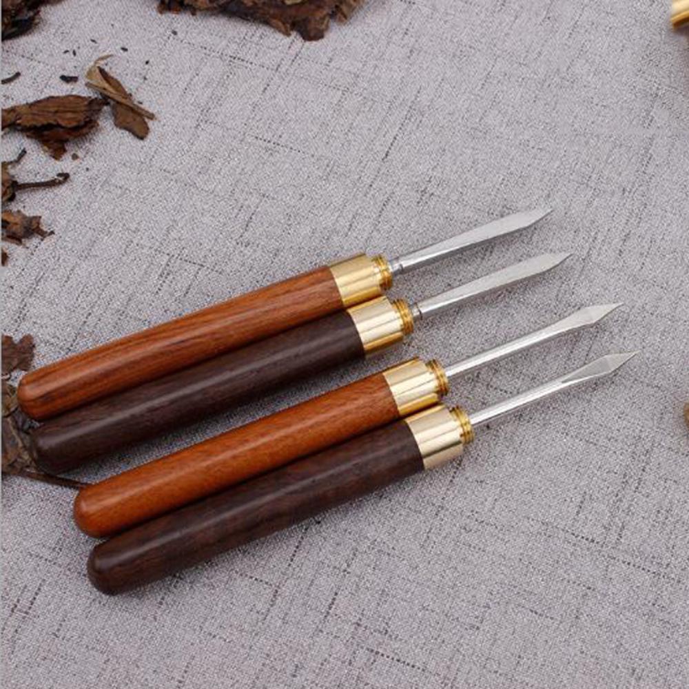Professional Tea Knife Creative Sandalwood Stainless Steel Tea Knife Pu'er Special Tea Needle Kung Fu Tea Set Spiral Tea Knife